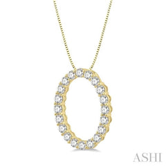 Oval Shape Diamond Pendant