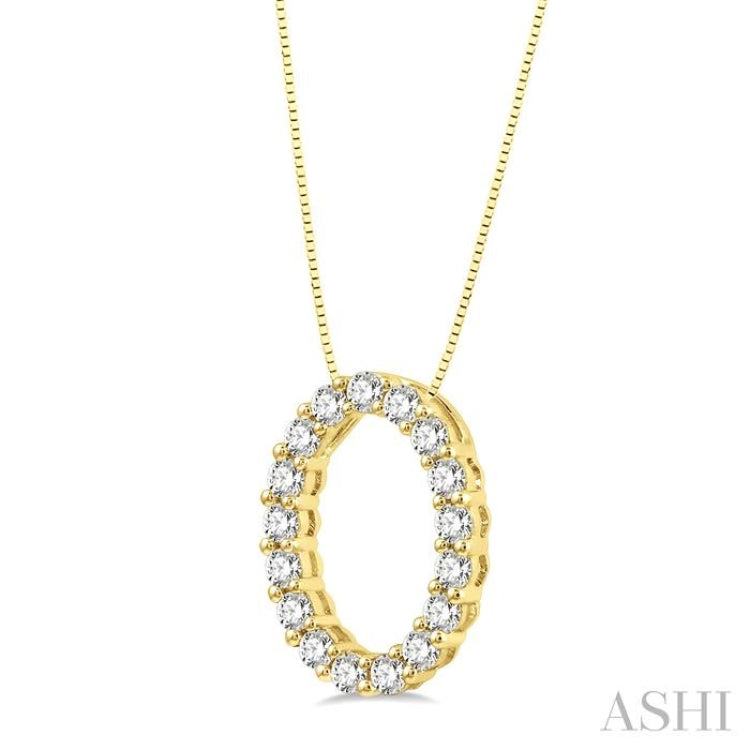 Oval Shape Diamond Pendant