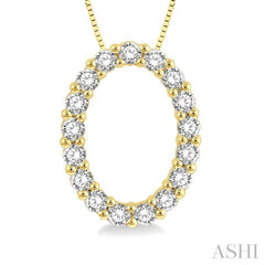 Oval Shape Diamond Pendant