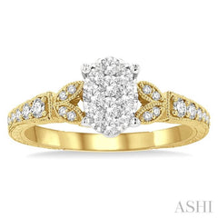 Oval Shape Lovebright Diamond Engagement Ring