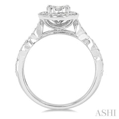 Oval Shape Halo Lovebright Diamond Engagement Ring