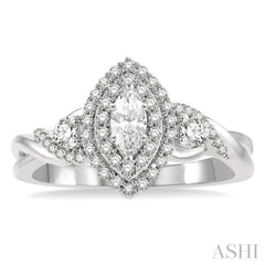 Marquise Shape Halo Diamond Engagement Ring