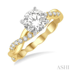 Round Shape Semi-Mount Diamond Engagement Ring