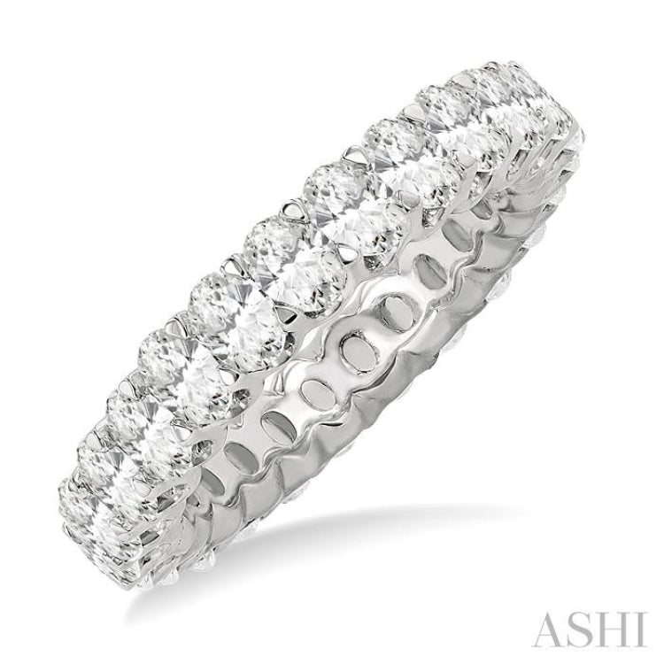 Oval Shape Eternity Diamond Wedding Band