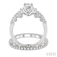 Princess Shape Diamond Wedding Set