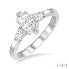 Marquise Shape Semi-Mount Diamond Engagement Ring