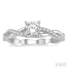 Round Shape Semi-Mount Diamond Engagement Ring