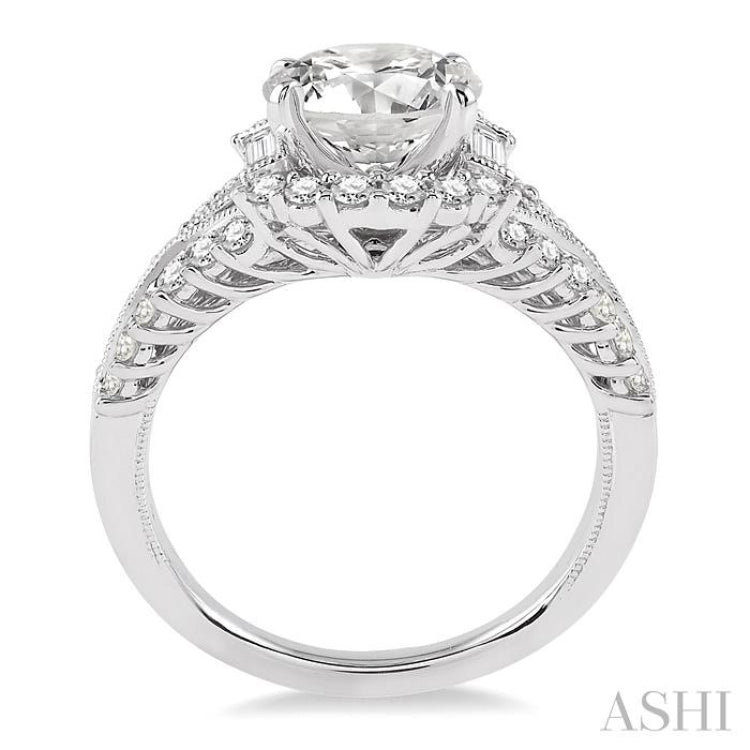 Round Shape Semi-Mount Diamond Engagement Ring