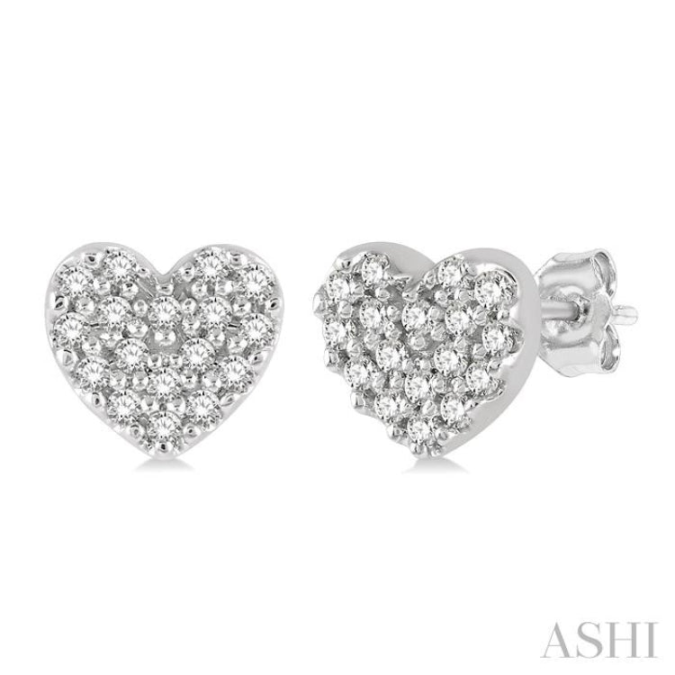 Heart Shape Petite Diamond Fashion Earrings