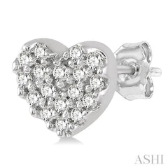 Heart Shape Petite Diamond Fashion Earrings