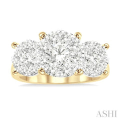 Round Shape Past Present & Future Lovebright Essential Diamond Engagement Ring