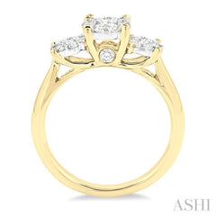 Round Shape Past Present & Future Lovebright Essential Diamond Engagement Ring