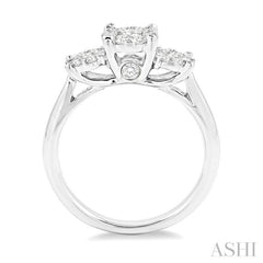 Round Shape Past Present & Future Lovebright Essential Diamond Engagement Ring