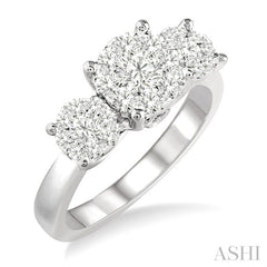 1/2 Ctw Lovebright Round Cut Diamond Ring in 14K White Gold