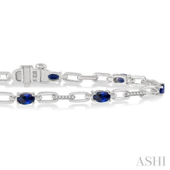 Oval Shape Gemstone & Diamond Bracelet