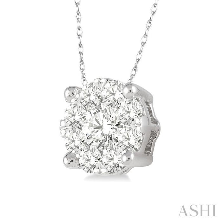 Round Shape Lovebright Essential Diamond Solitaire Pendant