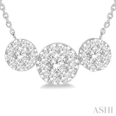 Round Shape Past Present & Future Lovebright Essential Diamond Necklace