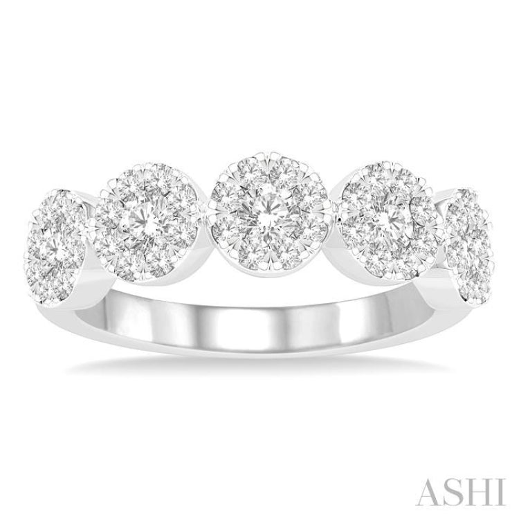 5 Stone Lovebright Essential Half Eternity Diamond Wedding Band