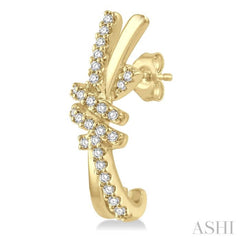 Love Knot Diamond Fashion Half Hoop Earrings