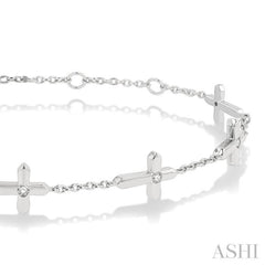 Cross Petite Diamond Station Chain Bracelet