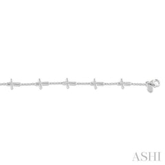 Cross Petite Diamond Station Chain Bracelet