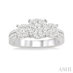 Round Shape Past Present & Future Lovebright Essential Diamond Ring