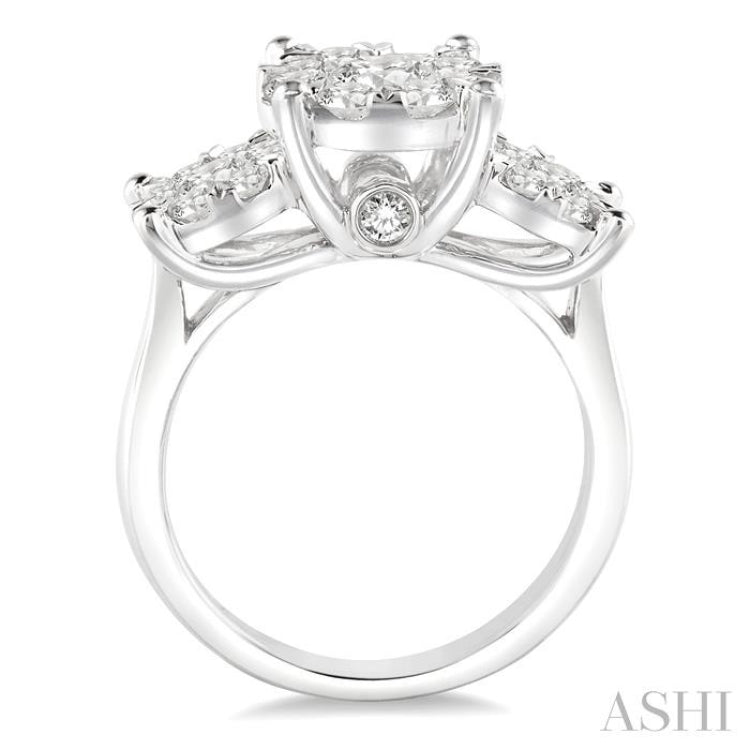 Round Shape Past Present & Future Lovebright Essential Diamond Engagement Ring