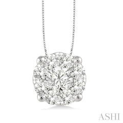 Round Shape Lovebright Essential Diamond Solitaire Pendant