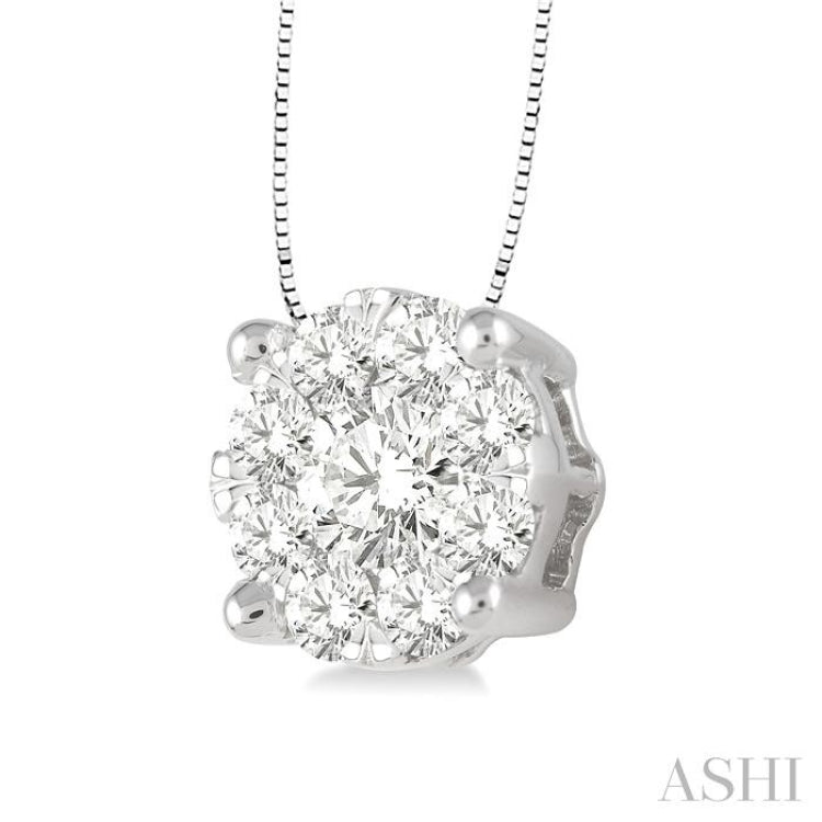 Round Shape Lovebright Essential Diamond Solitaire Pendant