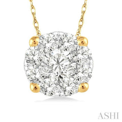 Round Shape Lovebright Essential Diamond Solitaire Pendant