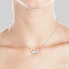 Round Shape 5 Stone Lovebright Essential Diamond Smile Necklace