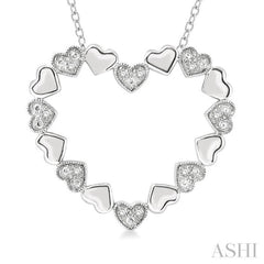 Silver Heart Shape Diamond Pendant