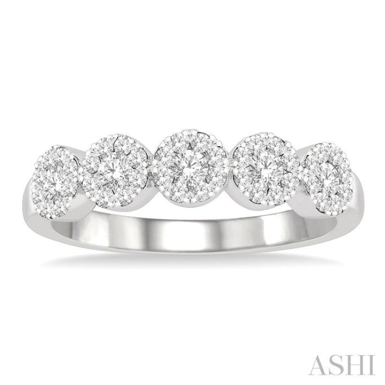 5 Stone Lovebright Essential Half Eternity Diamond Wedding Band