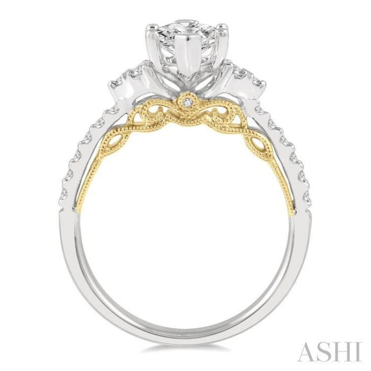 Marquise Shape Semi-Mount Diamond Engagement Ring