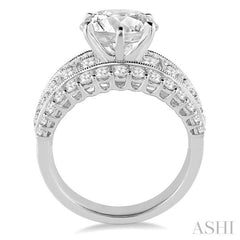 Round Shape Semi-Mount Diamond Engagement Ring