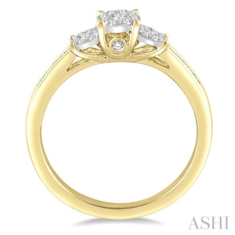 Round Shape Past Present & Future Lovebright Essential Diamond Ring