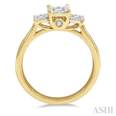 Round Shape Past Present & Future Lovebright Essential Diamond Engagement Ring