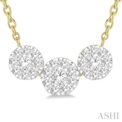 Round Shape Past Present & Future Lovebright Essential Diamond Necklace