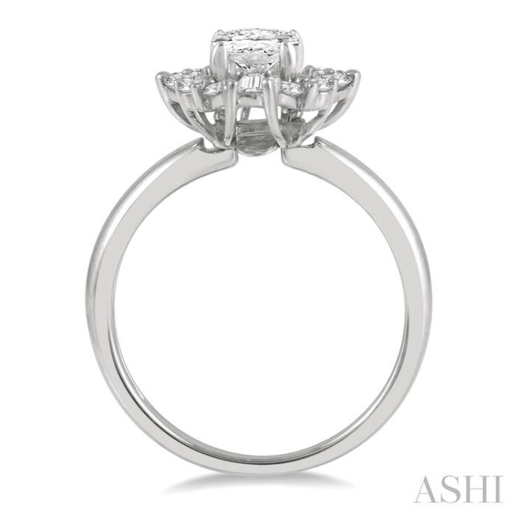 Oval Shape Semi-Mount Halo Diamond Engagement Ring