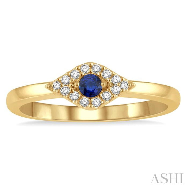 Stackable Evil Eye Gemstone & Petite Diamond Fashion Ring