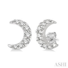 Crescent Petite Diamond Fashion Earrings