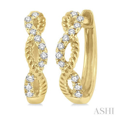 Twisted Petite Diamond Huggie Fashion Earrings