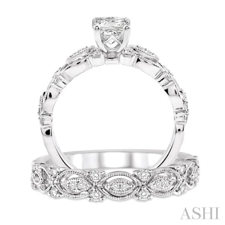 Princess Shape Diamond Wedding Set