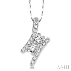 2 Stone Diamond Pendant