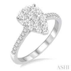 Pear Shape Lovebright Essential Diamond Engagement Ring