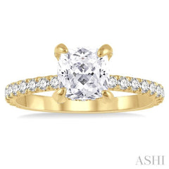 Cushion Shape Semi-Mount Diamond Engagement Ring