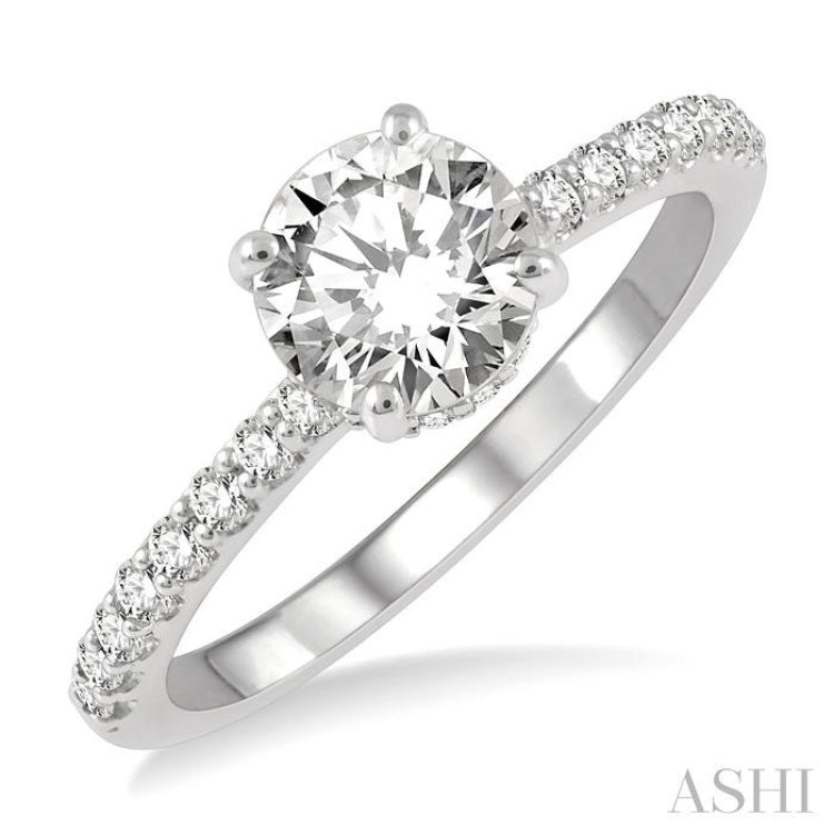 Round Shape Semi-Mount Diamond Engagement Ring