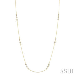 3 Stone Diamond Station Necklace