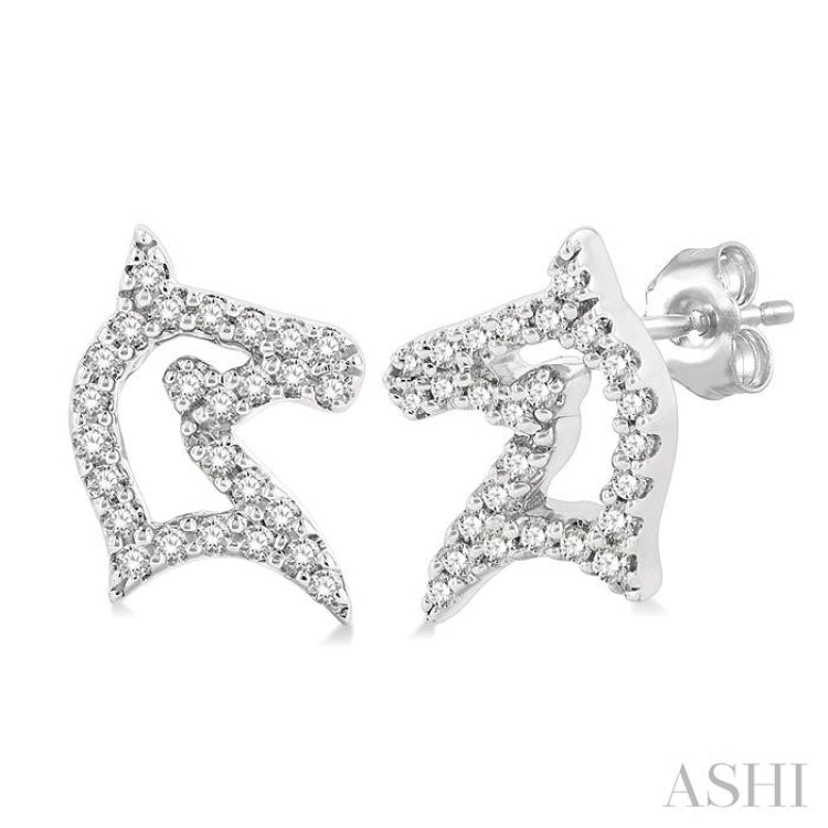 Horse Petite Diamond Fashion Earrings