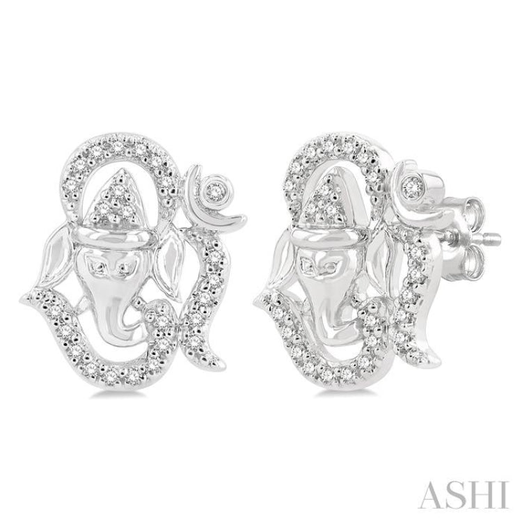 'Om Ganesha' Petite Diamond Fashion Earrings